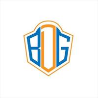 Bdg abstraktes Monogramm-Schild-Logo-Design auf weißem Hintergrund. bdg kreatives Initialen-Brief-Logo. vektor