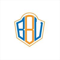 bbu abstraktes Monogramm-Schild-Logo-Design auf weißem Hintergrund. bbu kreatives Initialen-Buchstaben-Logo. vektor