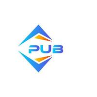 Pub abstraktes Technologie-Logo-Design auf weißem Hintergrund. Pub kreative Initialen schreiben Logo-Konzept. vektor