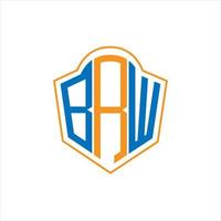 brw abstraktes Monogramm-Schild-Logo-Design auf weißem Hintergrund. brw kreatives Initialen-Buchstabenlogo. vektor