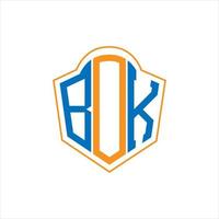 Bok abstraktes Monogramm-Schild-Logo-Design auf weißem Hintergrund. bok kreatives Initialen-Buchstaben-Logo. vektor