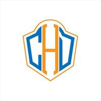 chd abstrakt monogram skydda logotyp design på vit bakgrund. chd kreativ initialer brev logotyp. vektor