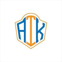 atk abstrakt monogram skydda logotyp design på vit bakgrund. atk kreativ initialer brev logotyp. vektor