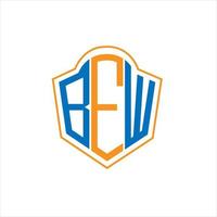 Bew abstraktes Monogramm-Schild-Logo-Design auf weißem Hintergrund. bew kreatives Initialen-Buchstaben-Logo. vektor