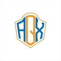 aqx abstraktes Monogramm-Schild-Logo-Design auf weißem Hintergrund. aqx kreatives Initialen-Buchstabenlogo. vektor