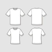 Umriss T-Shirt Vorder- und Rückansicht vektor