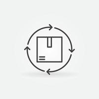 Pfeile mit Karton Vektor Inventar Konzept Liniensymbol
