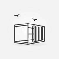Geöffneter Container Vektor Transportkonzept Gliederungssymbol