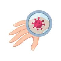 Hände mit Coronavirus auf weißem Hintergrund vektor