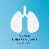 3D-Welttuberkulosetag. TB-Bewusstseinszeichen. medizinisches solidaritätstageskonzept vektor