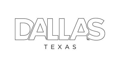 dallas, texas, usa typografie-slogan-design. Amerika-Logo mit grafischem Stadtschriftzug für Print und Web. vektor