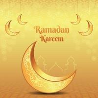 ramadan kareem hälsning kort design med islamic bakgrund vektor