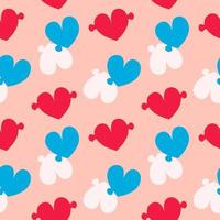 Rätsel Herzen. nahtloses romantisches Muster. einzigartiges design, symbol der liebe, valentinstag. vektor handgezeichnete illustration