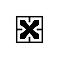 x ikon. enkel stil fara affisch bakgrund symbol. x varumärke logotyp design element. x t-shirt utskrift. vektor för klistermärke.