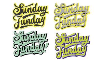 Sonntag Funday Svg Bundle T-Shirt-Design. vektor