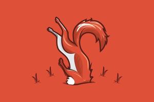 Illustration eines Fuchses, der seinen Kopf vergräbt, um sich zu verstecken vektor