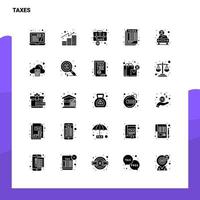 25 skatter ikon uppsättning. fast glyf ikon vektor illustration mall för webb och mobil. idéer för företag företag.