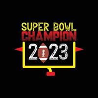 Super Bowl Champion 2023 Vektor-T-Shirt-Design. Super-Bowl-T-Shirt-Design. kann für bedruckte Tassen, Aufkleberdesigns, Grußkarten, Poster, Taschen und T-Shirts verwendet werden. vektor