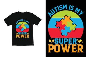 värld autism dag t skjorta design vektor. t skjorta grafik för råna skjorta etc vektor