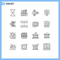 16 kreativ ikoner modern tecken och symboler av kommentarer chatt jaktplan skärm tuch redigerbar vektor design element
