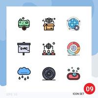 9 kreative Symbole moderne Zeichen und Symbole von Business Lab Online Lab Education editierbare Vektordesign-Elemente vektor
