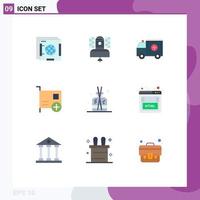Stock Vector Icon Pack mit 9 Zeilenzeichen und Symbolen für Gerätekarten-Telekommunikation fügen Sie editierbare Vektordesign-Elemente hinzu