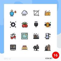 uppsättning av 16 modern ui ikoner symboler tecken för redskap bröllop beskära kärlek gåva redigerbar kreativ vektor design element