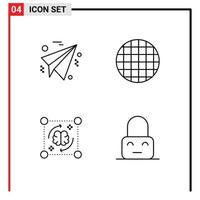 4 kreativ ikoner modern tecken och symboler av företag hjärna mat sinne kontrollera redigerbar vektor design element