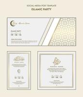 satz von social-media-beitragsvorlagen für ramadan kareem und gut für und gut für eine andere islamische partei vektor