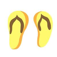 gul Flip flops. strand skor. vektor illustration i tecknad serie platt stil isolerat på vit bakgrund.