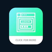 internet passwort schild web sicherheit mobile app button android und ios line version vektor