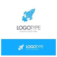 börja företag mål lansera uppdrag rymdskepp blå fast logotyp med plats för Tagline vektor