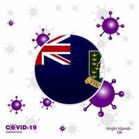 be för jungfrulig öar Storbritannien covid19 coronavirus typografi flagga stanna kvar Hem stanna kvar friska ta vård av din egen hälsa vektor