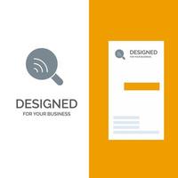 Sök forskning wiFi signal grå logotyp design och företag kort mall vektor