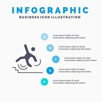 Business Crash fehlgeschlagen Fehler fallen solide Symbol Infografiken 5 Schritte Präsentationshintergrund vektor