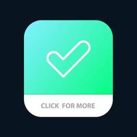 check ok tick good mobile app button android and ios line version vektor