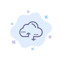 Cloud-Computing-Linkdaten blaues Symbol auf abstraktem Wolkenhintergrund vektor