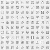 100 Business-Icons für Web- und Printmaterial vektor