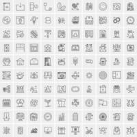 100 Business-Icons für Web- und Printmaterial vektor