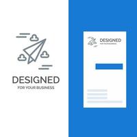 webb design papper flyga grå logotyp design och företag kort mall vektor