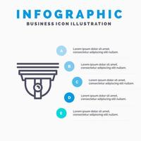 Kamerasicherheit sicheres Nockenliniensymbol mit 5 Schritten Präsentation Infografiken Hintergrund vektor