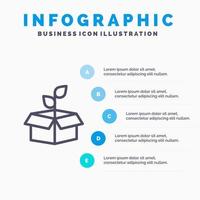 eco ekologi energi växt kraft linje ikon med 5 steg presentation infographics bakgrund vektor