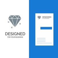 Diamantschmuck graues Logo-Design und Visitenkartenvorlage vektor