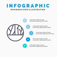 smittad sår infektion hud infektion hud sår linje ikon med 5 steg presentation infographics bakgrund vektor