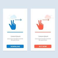 Finger gestikulieren rechts blau und rot Laden Sie jetzt die Kartenvorlage für Web-Widgets herunter und kaufen Sie sie vektor