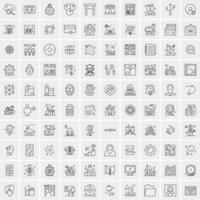 100 Business-Icons für Web- und Printmaterial vektor