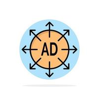 reklam underkastelse reklam underkastelse ad abstrakt cirkel bakgrund platt Färg ikon vektor