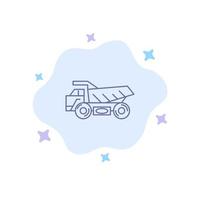 LKW-Anhänger-Transportbau blaues Symbol auf abstraktem Wolkenhintergrund vektor