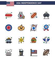 16 kreativ USA ikoner modern oberoende tecken och 4:e juli symboler av maony amerikan amerikan Semester firande redigerbar USA dag vektor design element