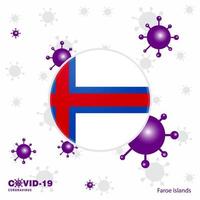be för faroe öar covid19 coronavirus typografi flagga stanna kvar Hem stanna kvar friska ta vård av din egen hälsa vektor